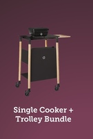 Patio gas cooker single burner with grill and trolley